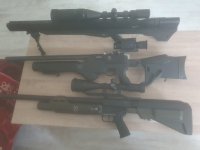 3 x PCP geweer met veel erbij