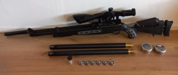 Schitterende Hatsan BT65-SB met Walther richtkijker, extra cilinders en Nuprol koffer