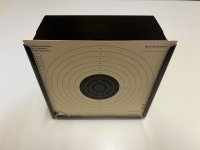 Kogelvanger (4x) met veerplaat 17 x 17 cm + 590 schietschijven (wedstrijd- trainingskaarten)
