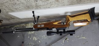 Pcp Steyr match 5.5 mm links met RWS kijker 6x40  , demper e