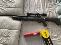 Z.g.a.n. aangeboden Hatsan Hercules 9 mm inclusief Donny geluidsdemper, vulslangen AGS richtkijker