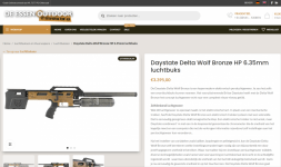 Daystate Delta wolf HP - Bronze NIEUW / luchtdrukgeweer / PCP